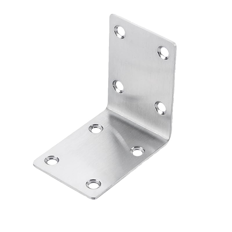 Hyever Stainless Steel L Brackets, 2.7"x2.7"x2" Heavy Duty Corner Braces, 90 Degree Angle Braces for Wood Furniture, Shelves, Beds & DIY Projects, Rust-Resistant Metal Bracket with Screws (Pack of 6) - Image 1